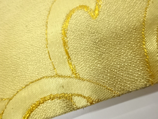  桜に七宝・鹿の子模様織出し袋帯